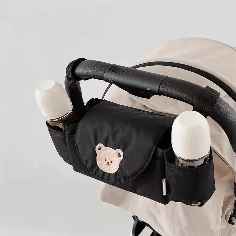 Baby stroller hanging bag cartoon bear storage bag Stroller basket hanging bag baby roller