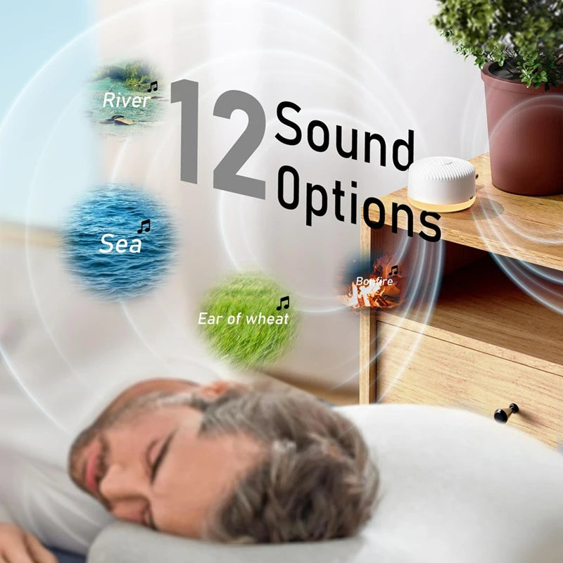 Portable Sound Machine, White Noise Sound Machine For Baby Adults With 12 Sound And Night Light, Sound Machine-AD03