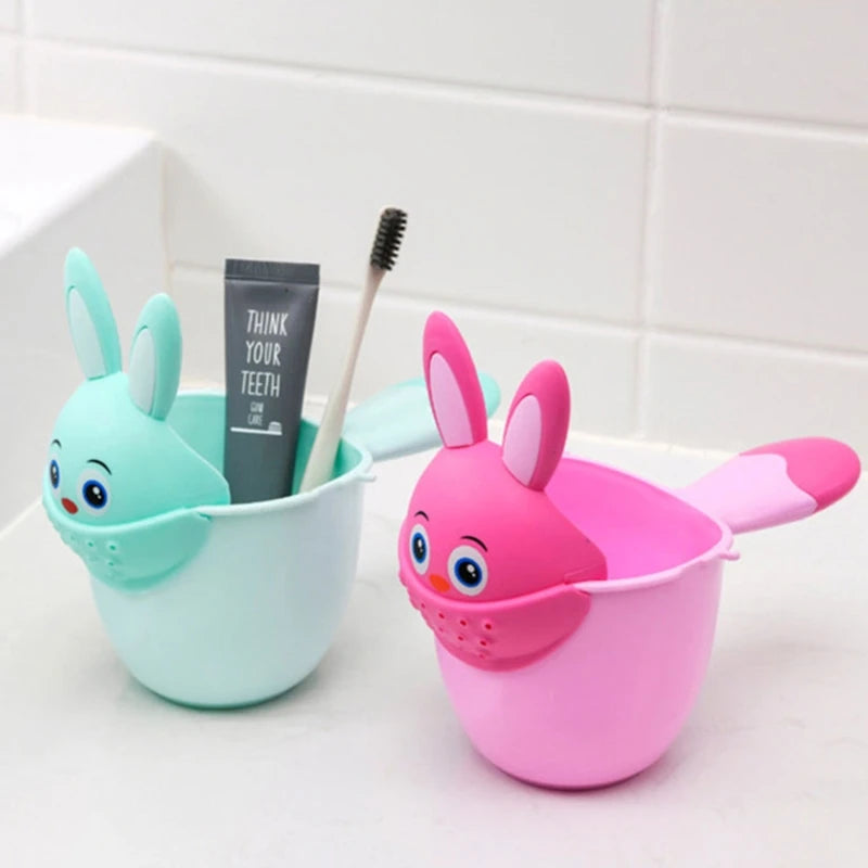 Baby Bath Waterfall Rinser Kids Shampoo Rinse Cup Cartoon Shower Washing for Head Watering Spoon Bathing Cups