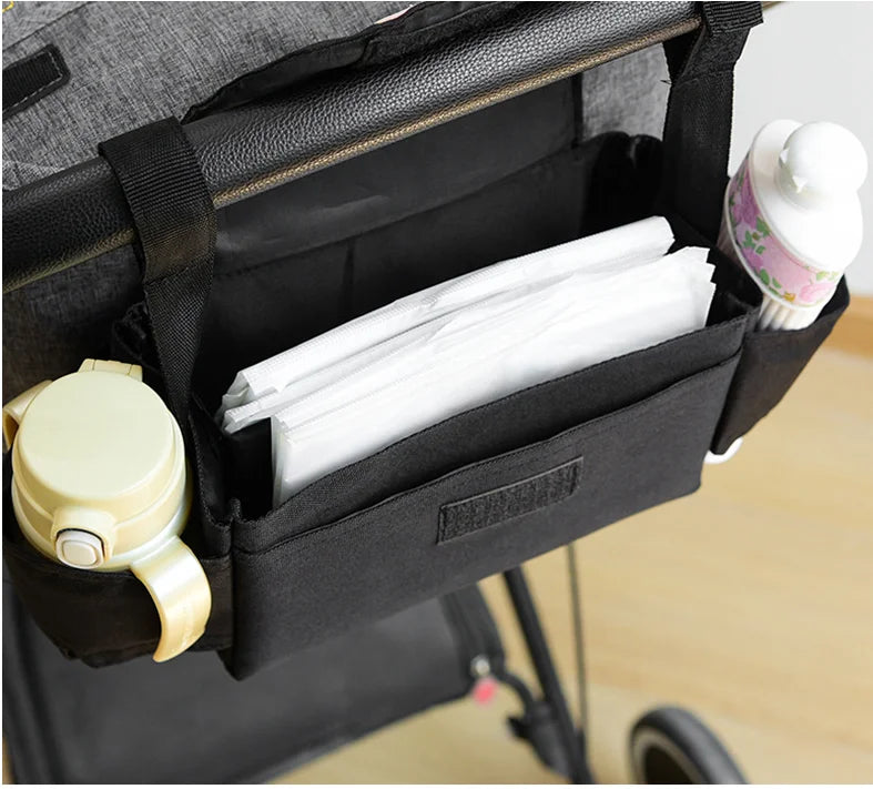 Baby stroller hanging bag cartoon bear storage bag Stroller basket hanging bag baby roller