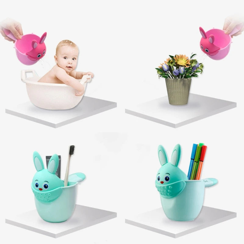 Baby Bath Waterfall Rinser Kids Shampoo Rinse Cup Cartoon Shower Washing for Head Watering Spoon Bathing Cups