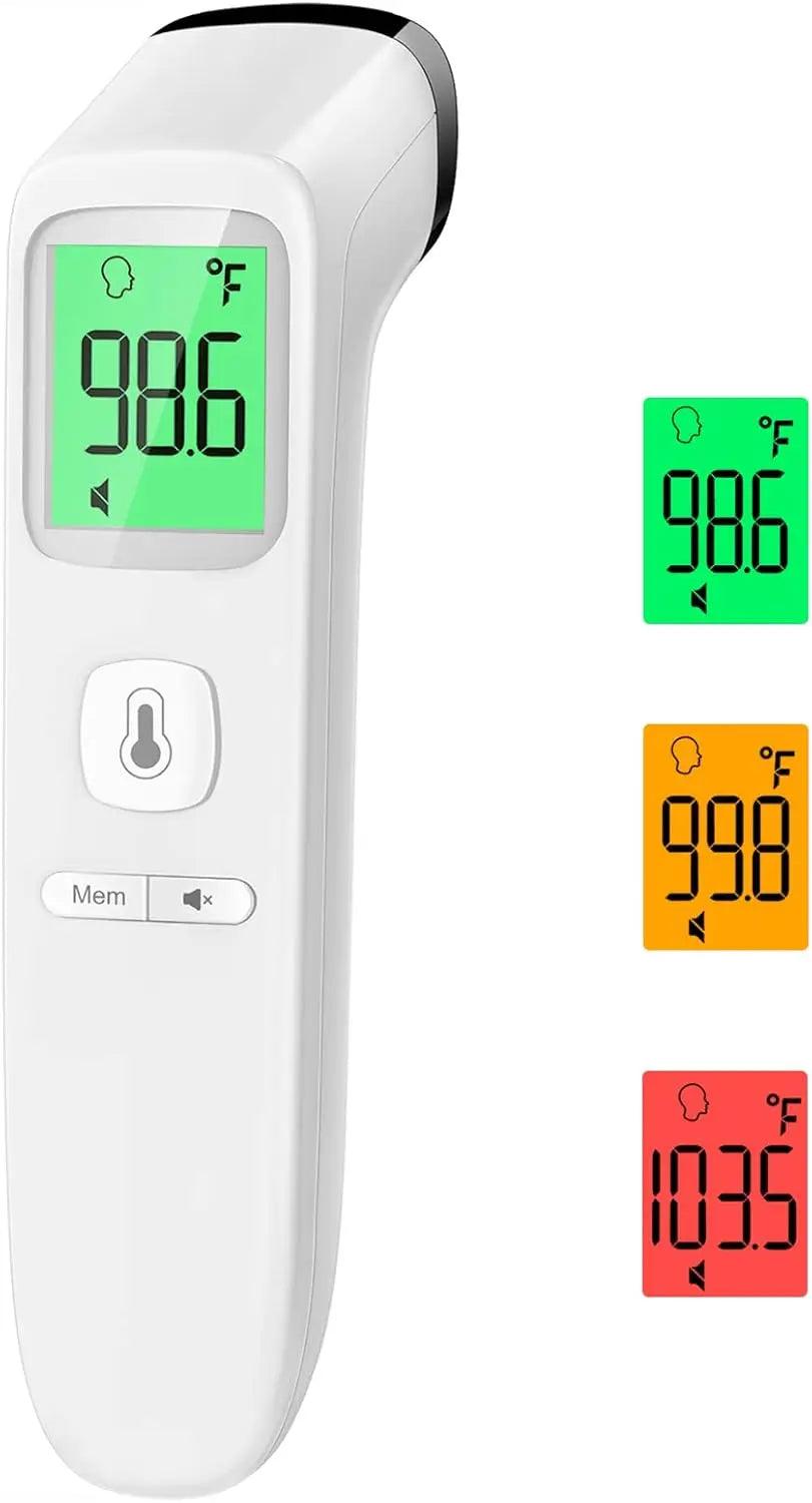 No-Touch Thermometer for Adults and Kids Digital Baby Thermometer Fever Alarm & Silent Mode, 2 in 1 Forehead & Object Thermo